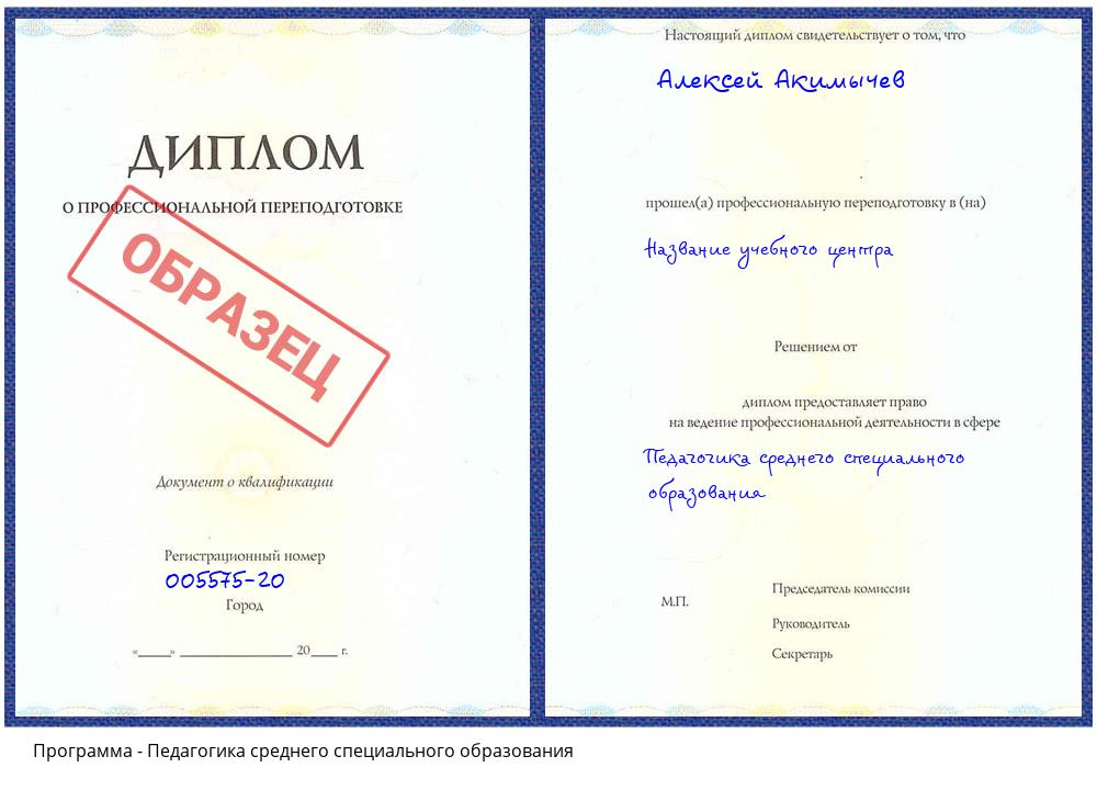 Педагогика среднего специального образования Выборг
