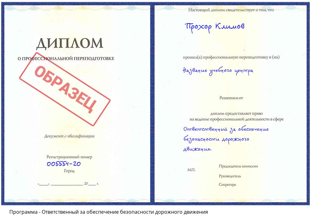 Ответственный за обеспечение безопасности дорожного движения Выборг